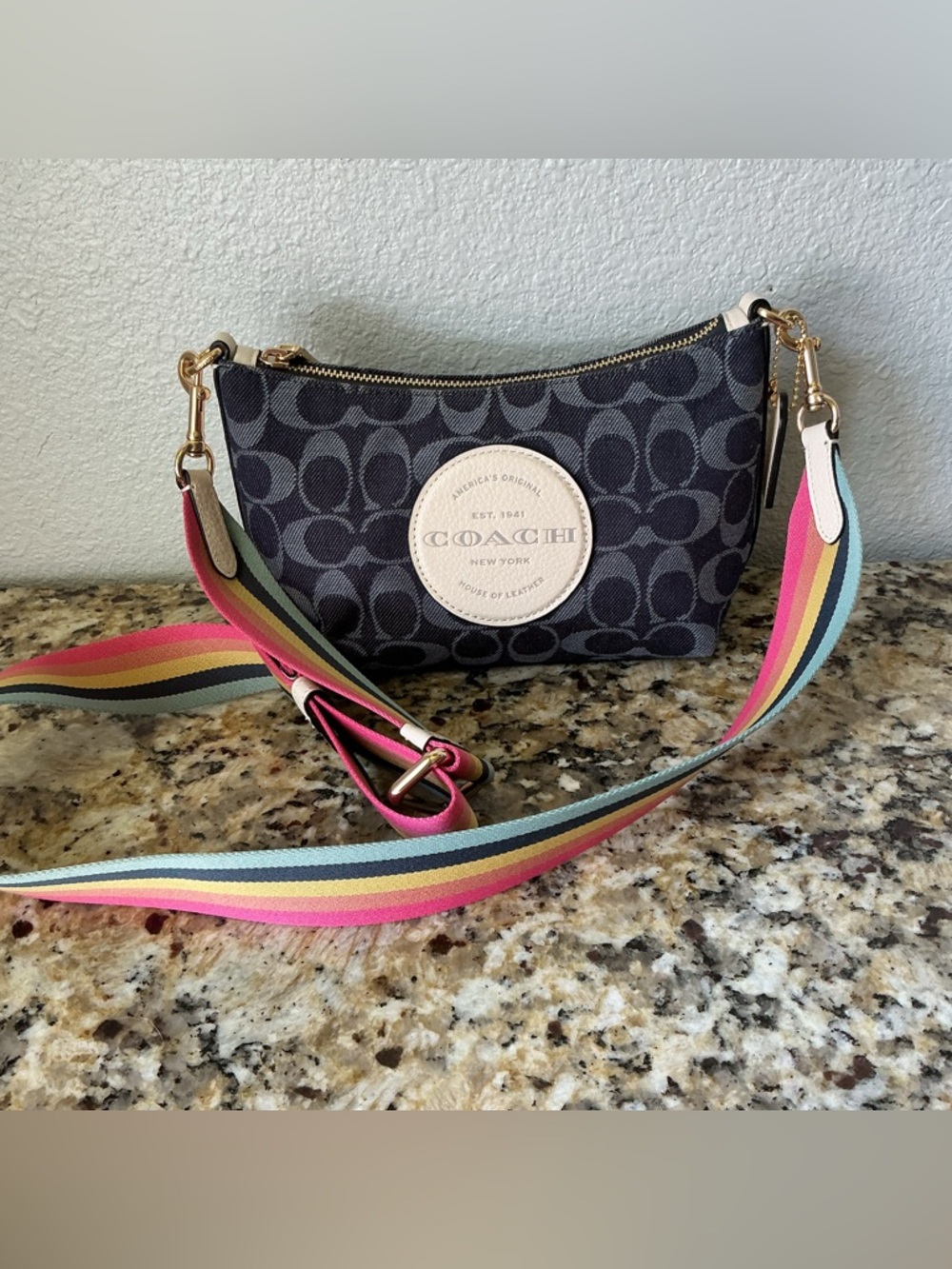 Coach Denim Crossbody Bag in Signature Jacquard